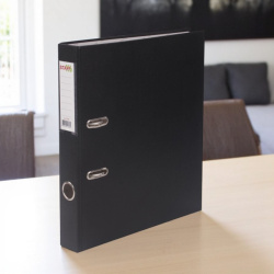 Папка - регистратор Manager с покрытием из ПВХ, 50 мм., без уголка, черная